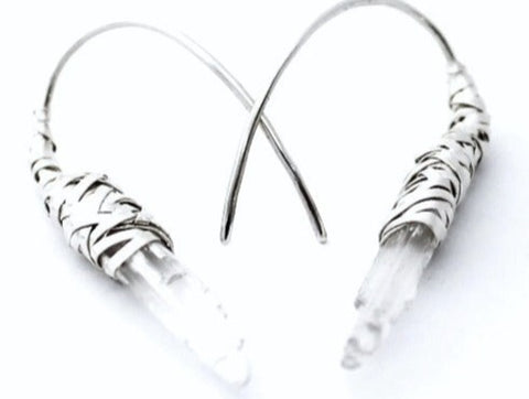 woven selenite earrings Uniquely handcrafted in silver by cork city jewellery designer p gurgel segrillo