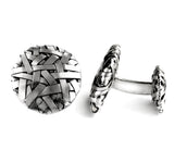  cuff links woven in silver by contemporary jewellery designer gurgel-segrillo
