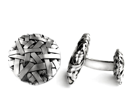  cuff links woven in silver by contemporary jewellery designer gurgel-segrillo
