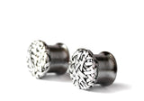 designer earplugs handcrafted in fine silver 5mm flared tube, designer body jewellery by artist gurgel-segrillo
