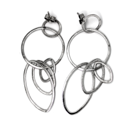 drop earrings handcrafted in sterling silver - eterica series by contemporary jewellery designer gurgel-segrillo