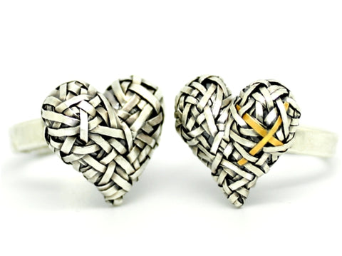 heart love promise rings handcrafted in silver and gold by art jewellery designer gurgel-segrillo