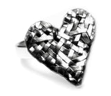 woven heart ring, handcrafted in silver by contemporary jewelry designer gurgel-segrillo