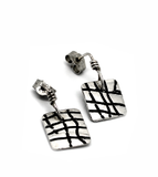 skin series of contemporary jewellery - hallmarked sterling silver earrings by artist designer maker gurgel-segrillo