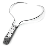 skin series of contemporary jewellery - hallmarked sterling silver polka dot necklace by artist designer maker gurgel-segrillo