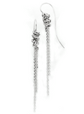 silver spiral earrings - art jewellery by artist gurgel-segrillo - long drop earrings 