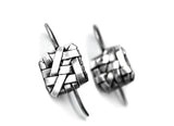 woven silver square hook earrings handcrafted by artist designer-maker gurgel-segrillo