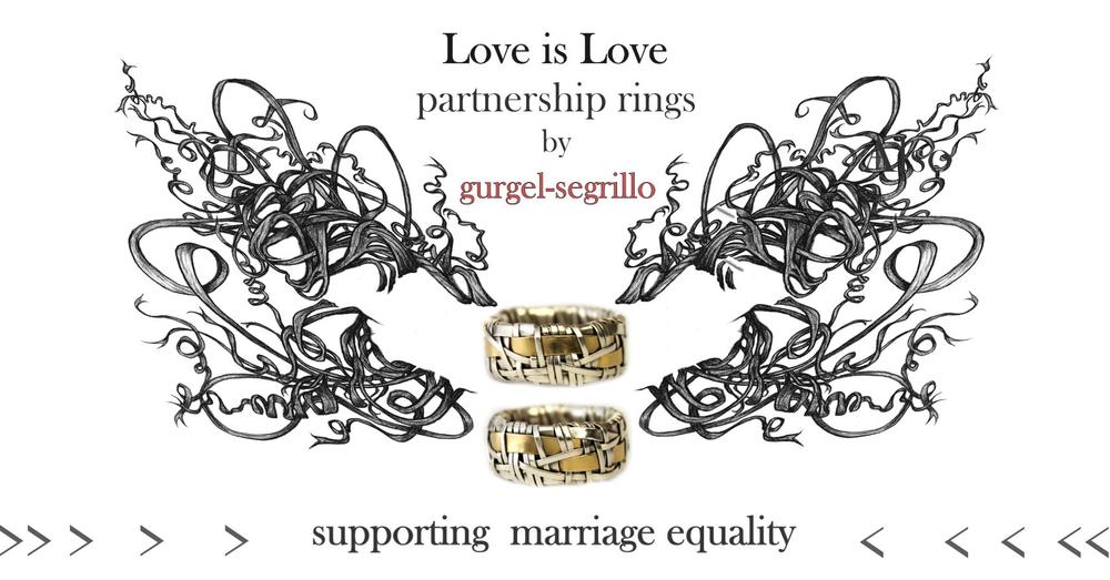 shop online wedding, partnership, engagement rings made to order by designer gurgel-segrillo - love is love