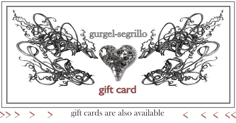 gift card shop online designer jewellery by artist gurgel-segrillo
