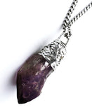woven amethyst pendant handcrafted in silver by jewelry designer P Gurgel-Segrillo