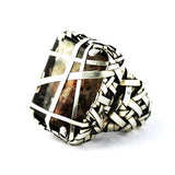 Gurgel Segrillo woven moss agate ring Uniquely handcrafted in sterling silver