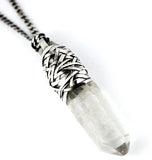 woven quartz pendant handcrafted in sterling silver by jewellery designer Gurgel-Segrillo