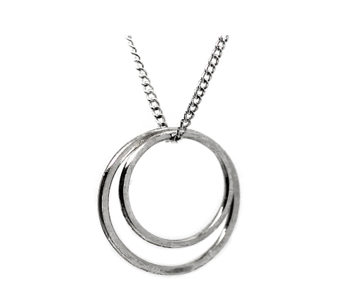 eterica series double circle pendant handcrafted in sterling silver - eterica series by contemporary jewellery designer gurgel-segrillo