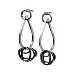 eterica series drop earrings handcrafted in sterling silver by contemporary jewellery designer gurgel-segrillo