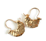 woven series of art jewellery - loop earrings handcrafted in rose gold by jewellery designer Gurgel-Segrillo, made in Ireland