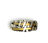 shop online free shipping ring woven in silver and gold by contemporary jewellery designer gurgel-segrillo
