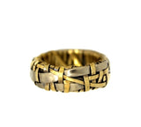 woven series ring band handcrafted in yellow gold and white gold by contemporary jewellery designer gurgel-segrillo