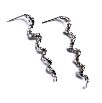 silver spiral earrings handcrafted in silver  - art jewellery by artist gurgel-segrillo