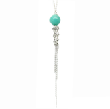 silver spiral pendant handcrafted in silver and amazonite- art jewellery by artist gurgel-segrillo
