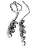 silver spiral lariat pendant handcrafted in silver- art jewellery by artist gurgel-segrillo