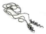silver spiral lariat pendant handcrafted in silver- art jewellery by artist gurgel-segrillo