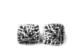 woven square stud earrings handcrafted in fine silver by contemporary jewellery designer gurgel-segrillo
